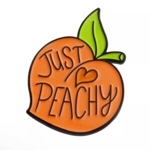 Just Peachy Enamel Metal Pin, Peach Pin, Pins